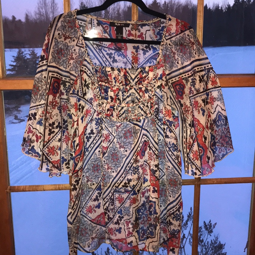 Style & co. Sheer blouse